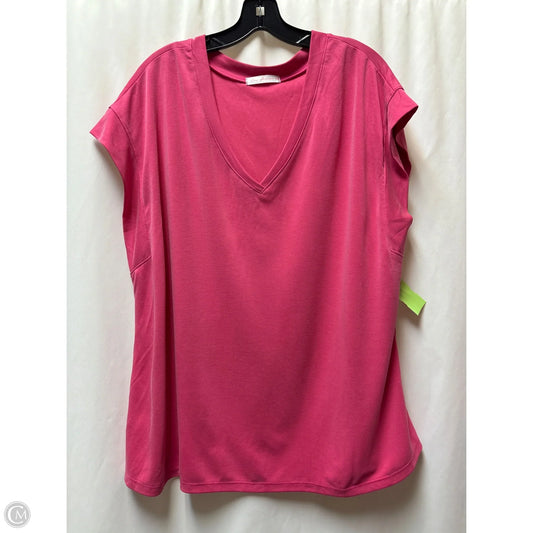 Top Short Sleeve By Ces Femme In Pink, Size: 1x