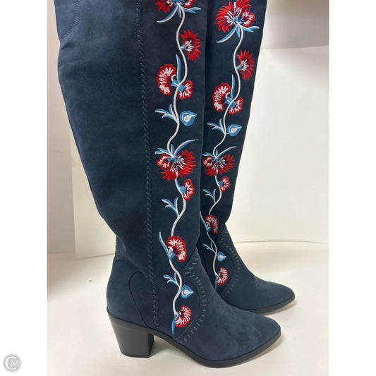 Boots Over-the-knee Heels By Clothes Mentor In Blue, Size: 8