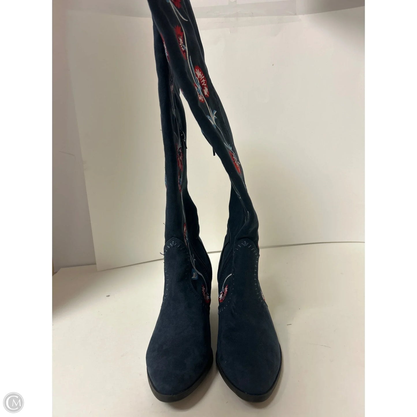 Boots Over-the-knee Heels By Clothes Mentor In Blue, Size: 8