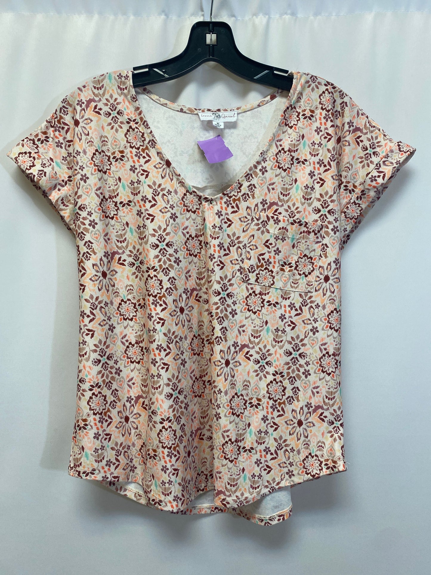 Orange Top Short Sleeve Clothes Mentor, Size M