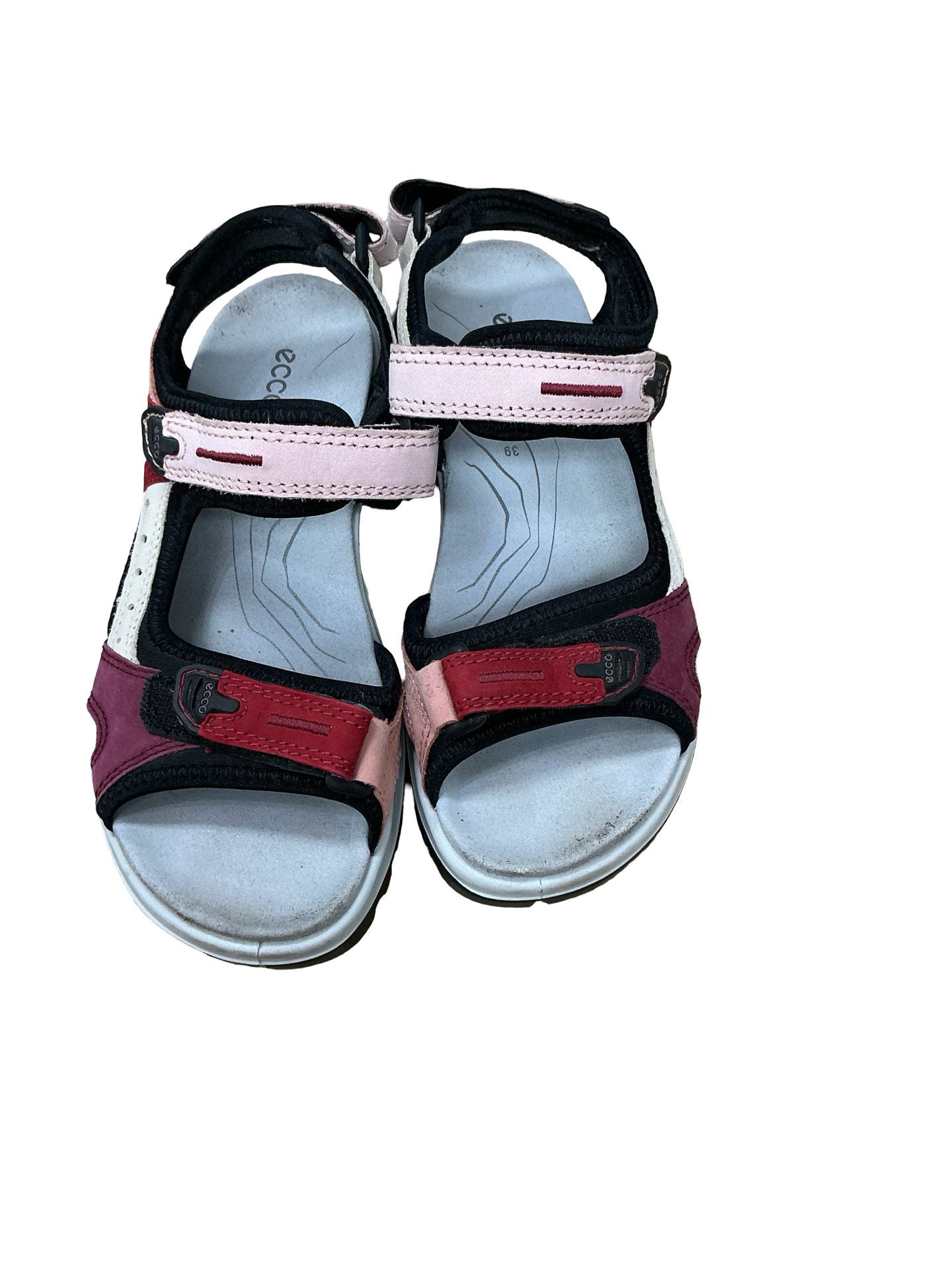 Sandals Flats By Ecco In Pink & Red, Size:8.5