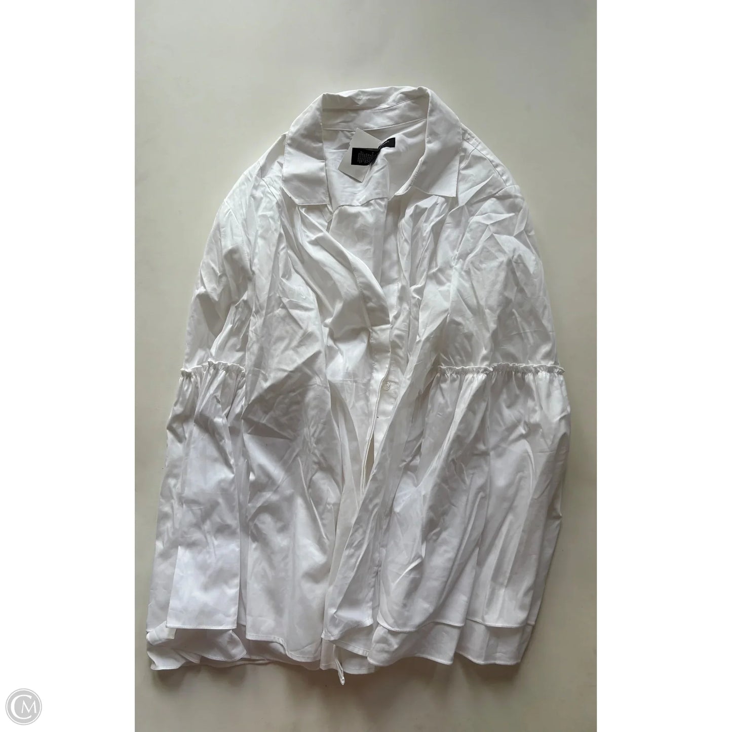 Top Long Sleeve By Inc In White, Size: 1x