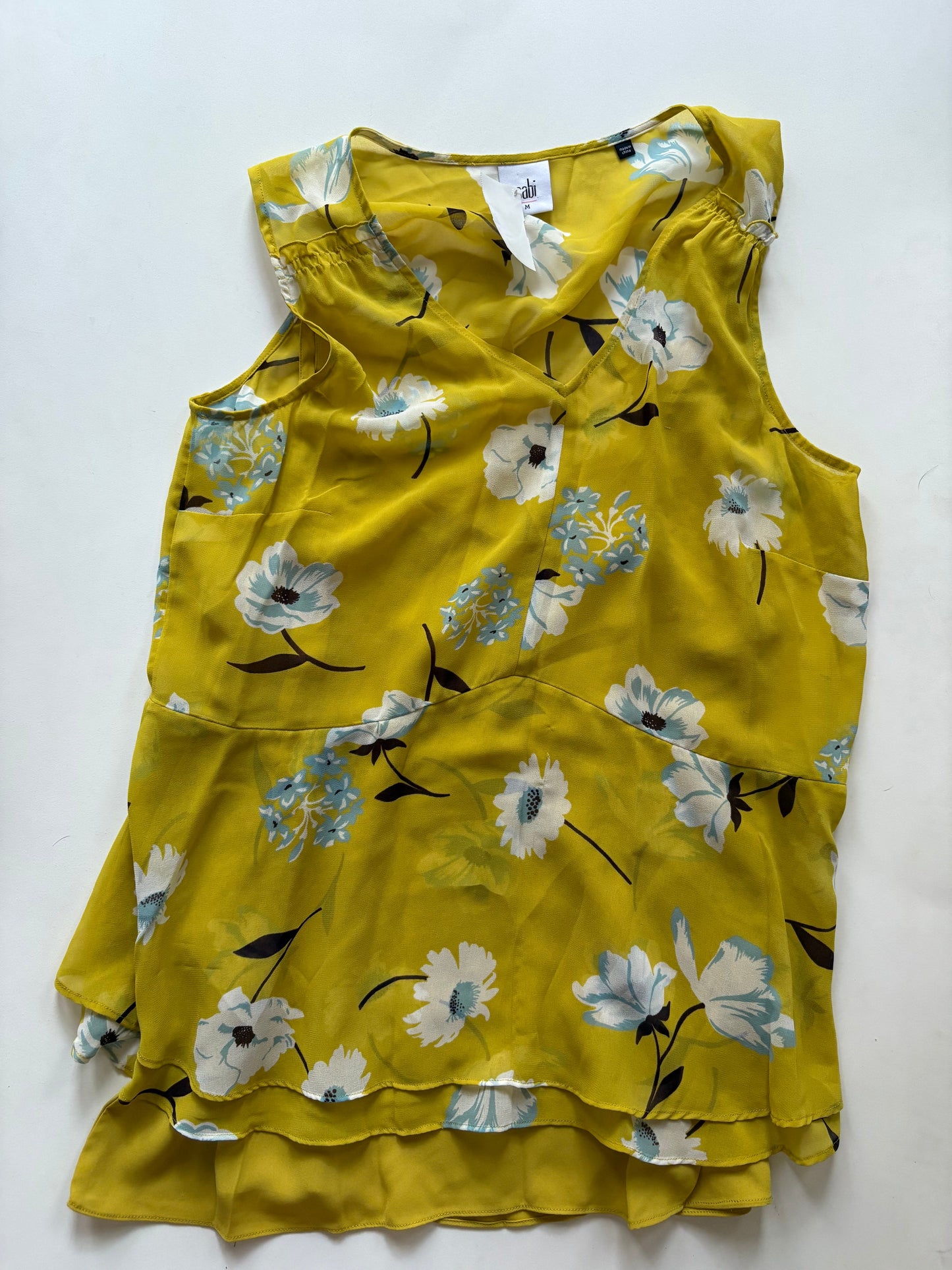 Blouse Sleeveless By Cabi In Yellow, Size: M