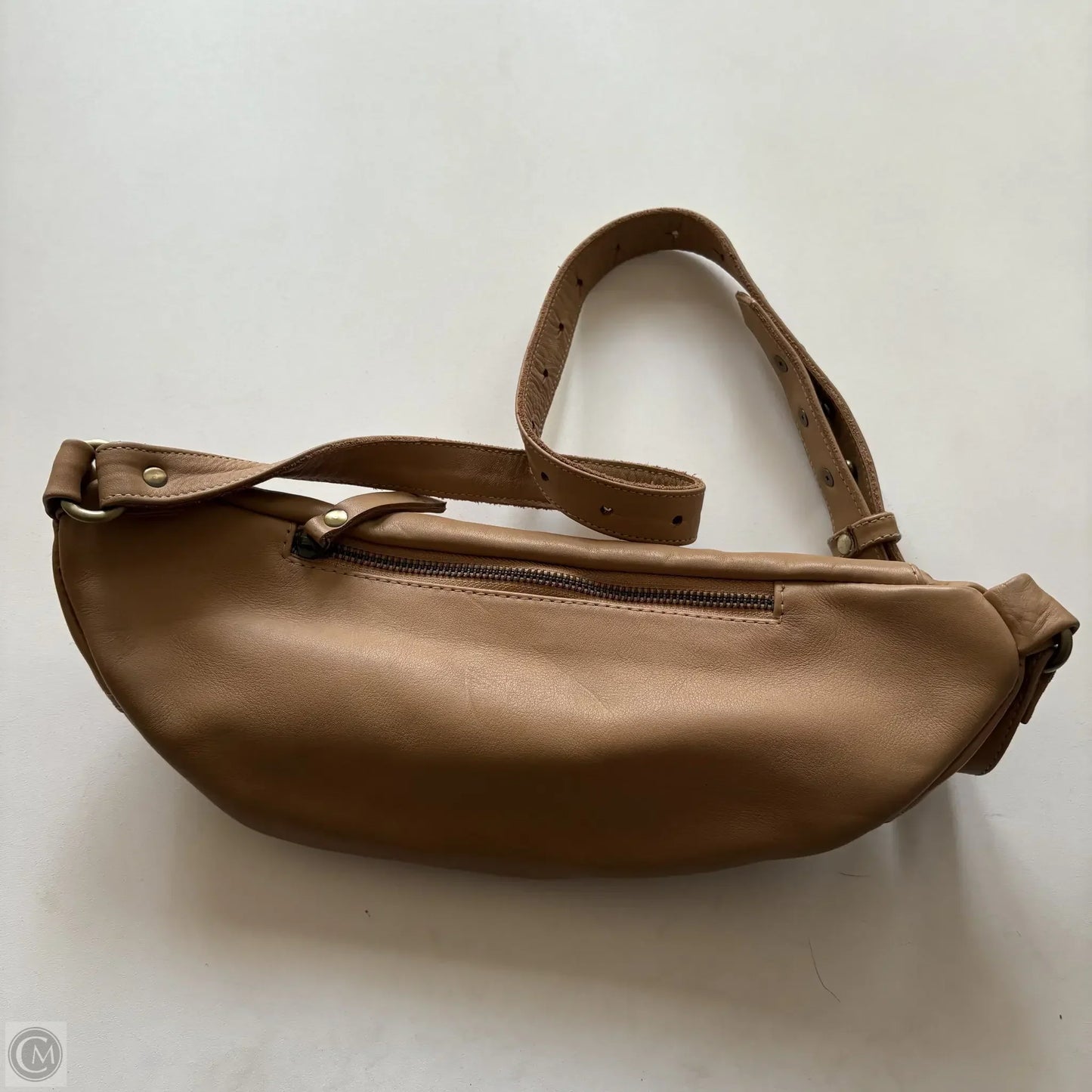 Handbag Leather By Mandrn, Size: Medium