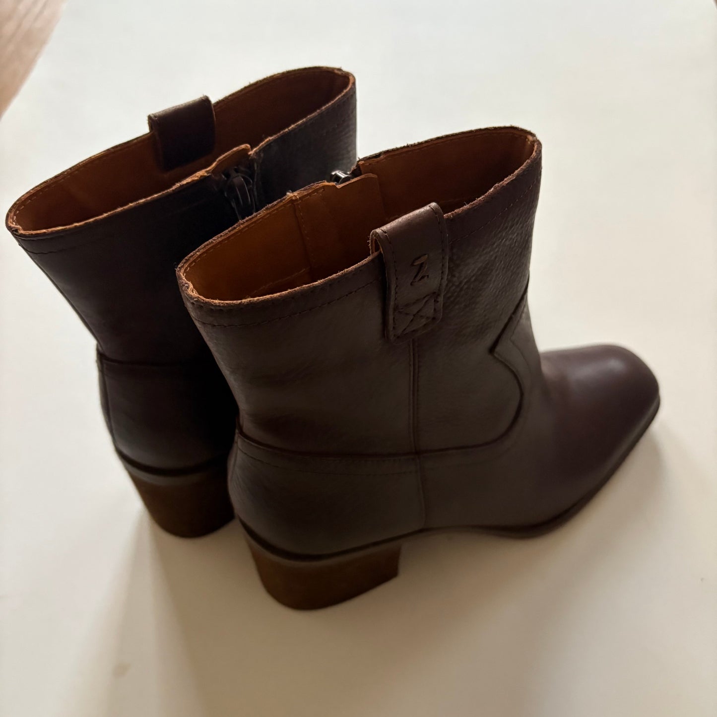 Boots Ankle Heels By Zodiac In Brown, Size: 8.5