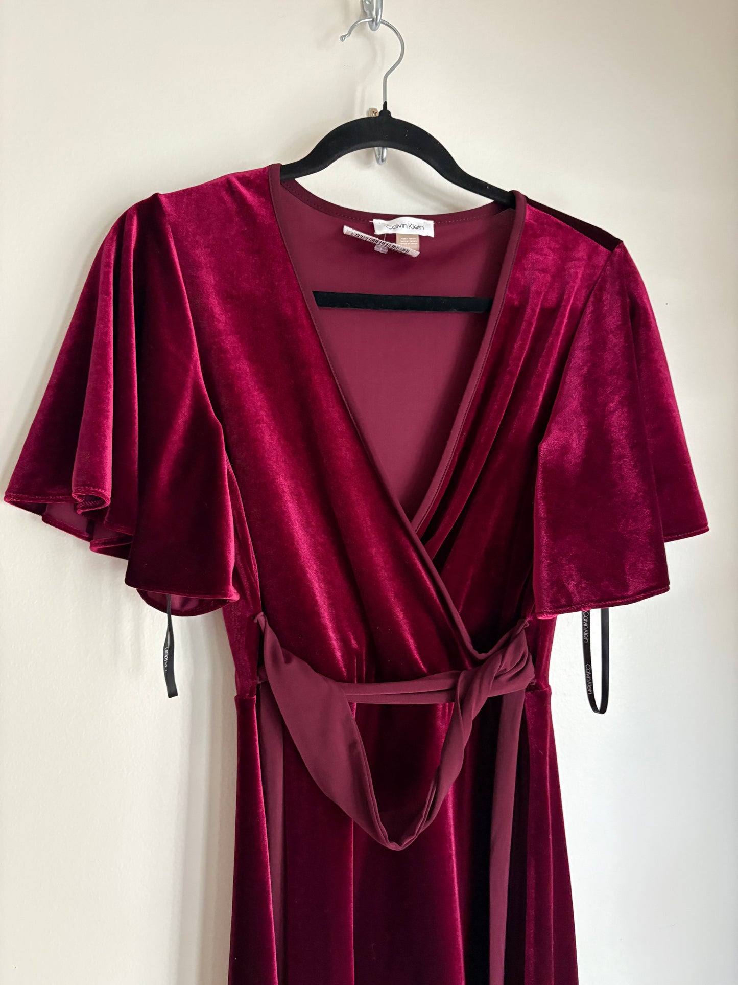 Dress Party Midi By Calvin Klein In Maroon, Size: S