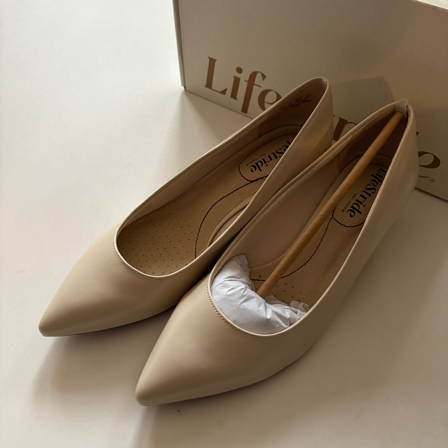 Shoes Heels Block By Life Stride In Cream, Size: 6.5