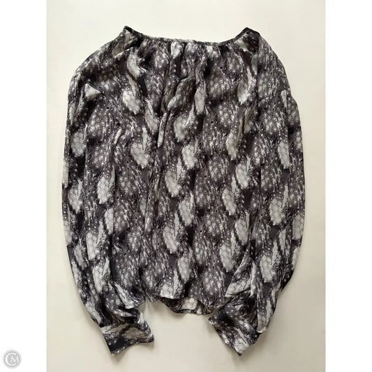 Blouse Long Sleeve By Worthington In Grey, Size: Xl