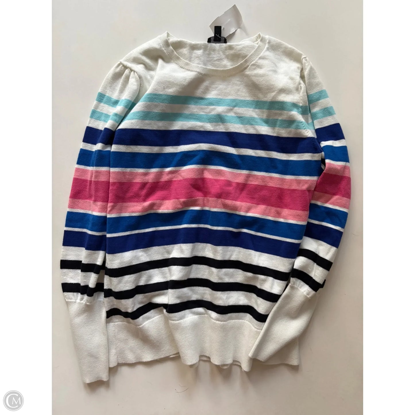 Sweater By Talbots In Striped Pattern, Size: L