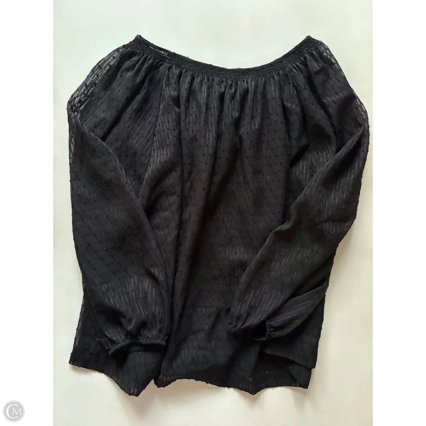 Blouse Long Sleeve By Kaari Blue In Black, Size: 3x