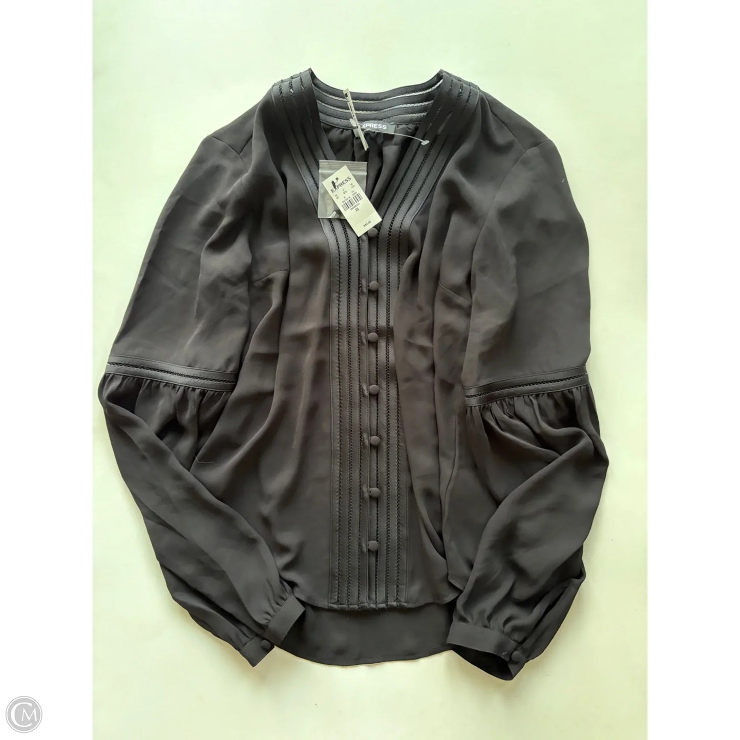 Blouse Long Sleeve By Express In Black, Size: Xs