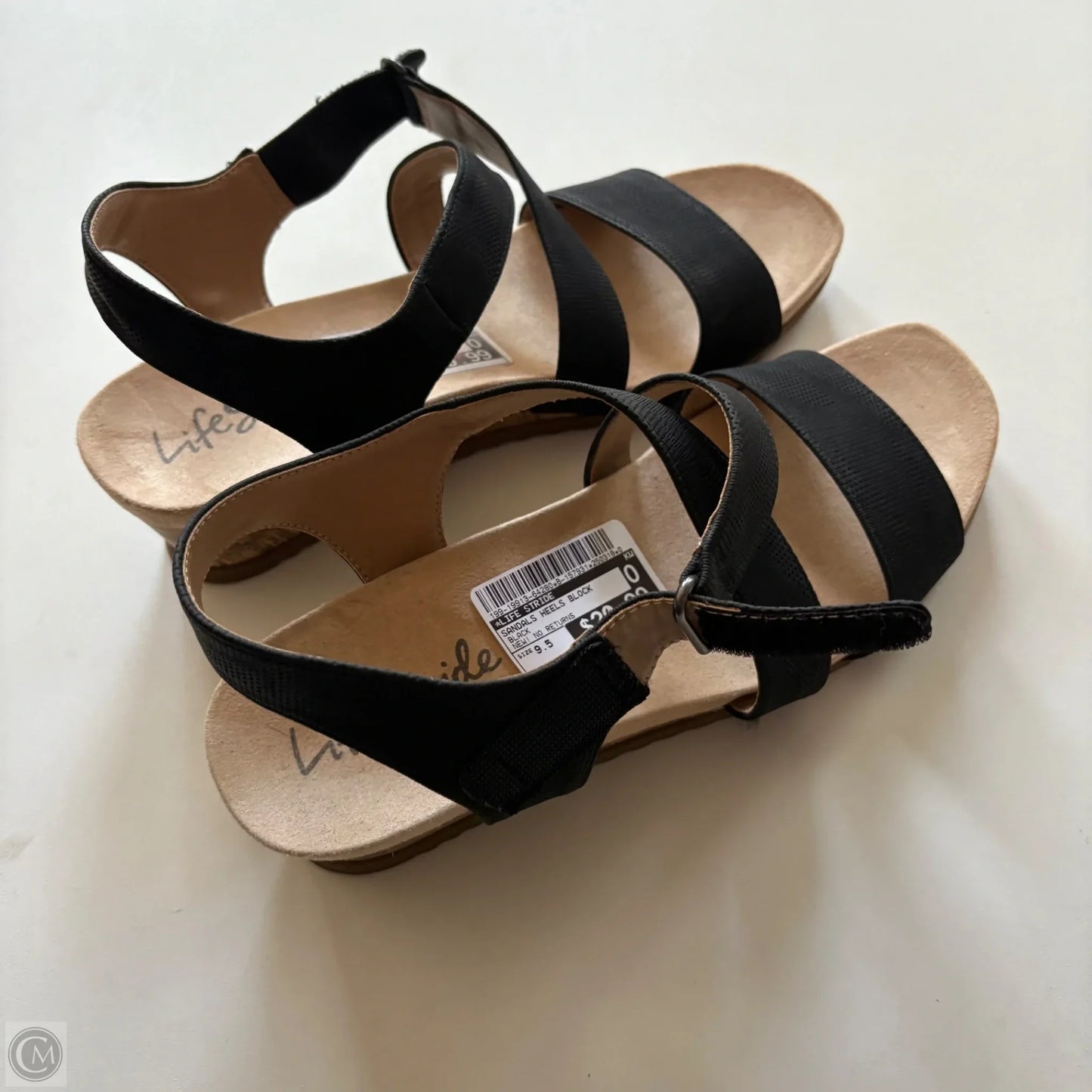Sandals Heels Block By Life Stride In Black, Size: 9.5