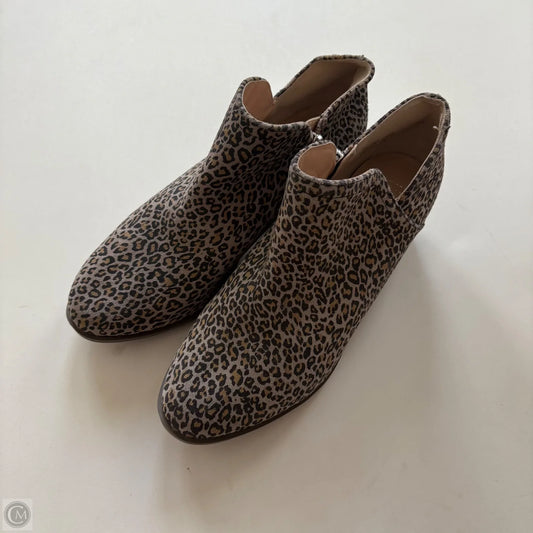 Boots Ankle Heels By Crown And Ivy In Animal Print, Size: 7.5