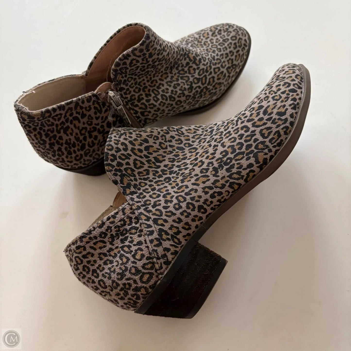 Boots Ankle Heels By Crown And Ivy In Animal Print, Size: 7.5