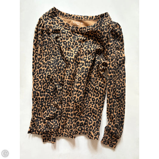 Top Long Sleeve By Loft In Animal Print, Size: L