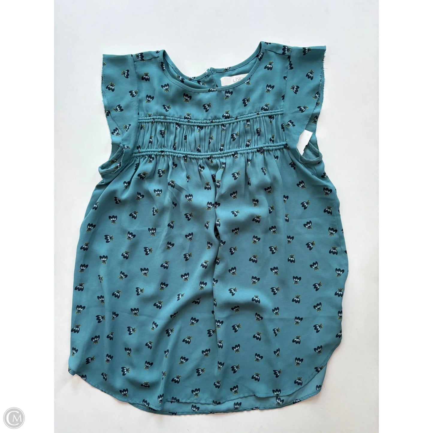 Blouse Short Sleeve By Loft In Floral Print, Size: S