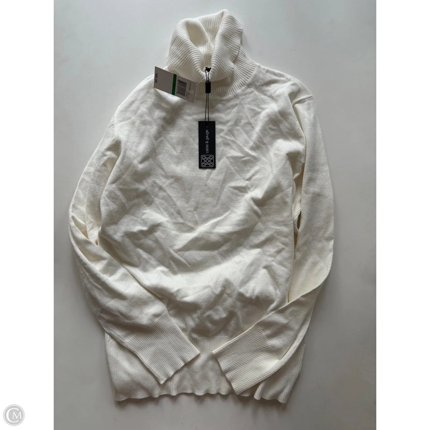 Sweater By Cable And Gauge In Cream, Size: L