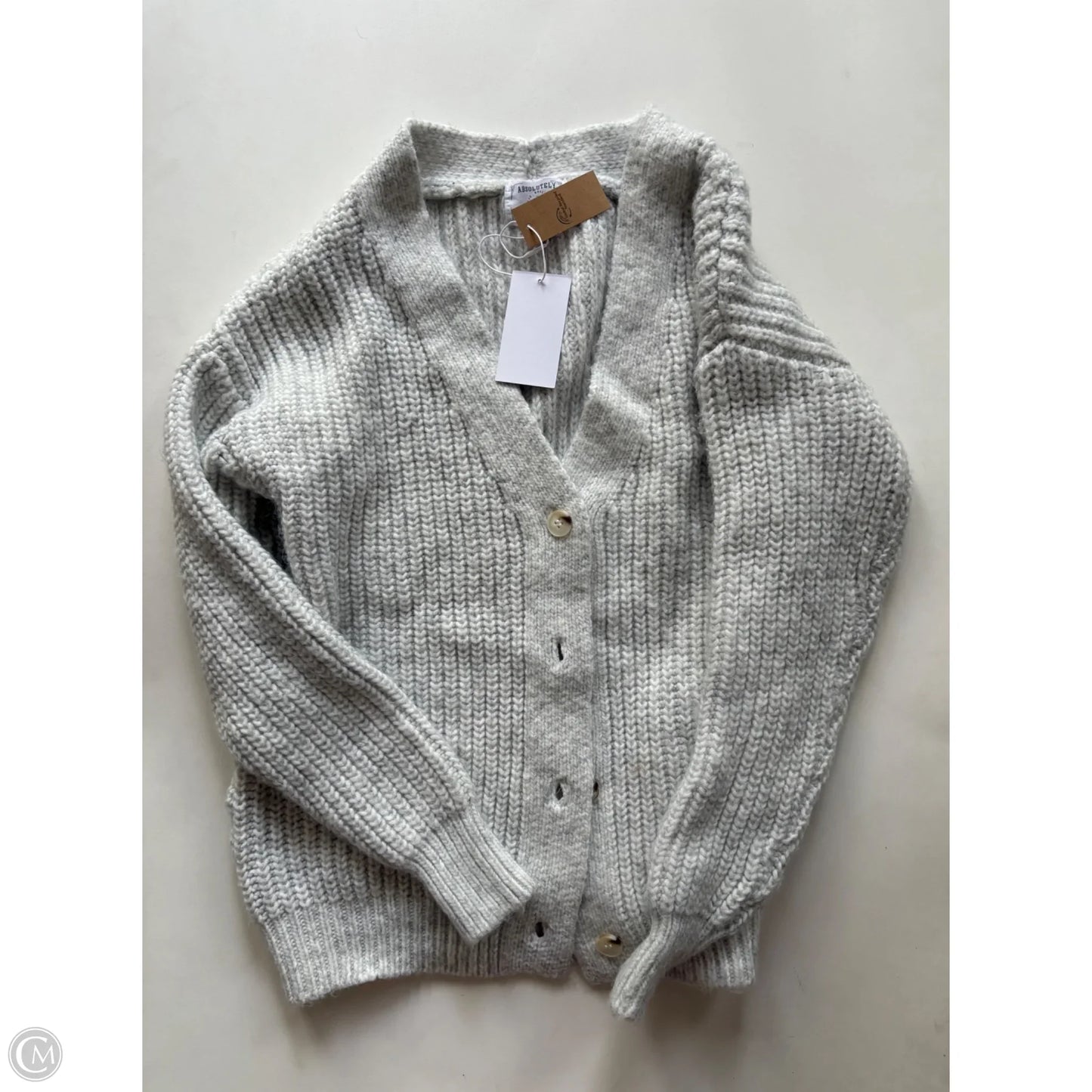 Sweater Cardigan By Absolutely In Grey, Size: S