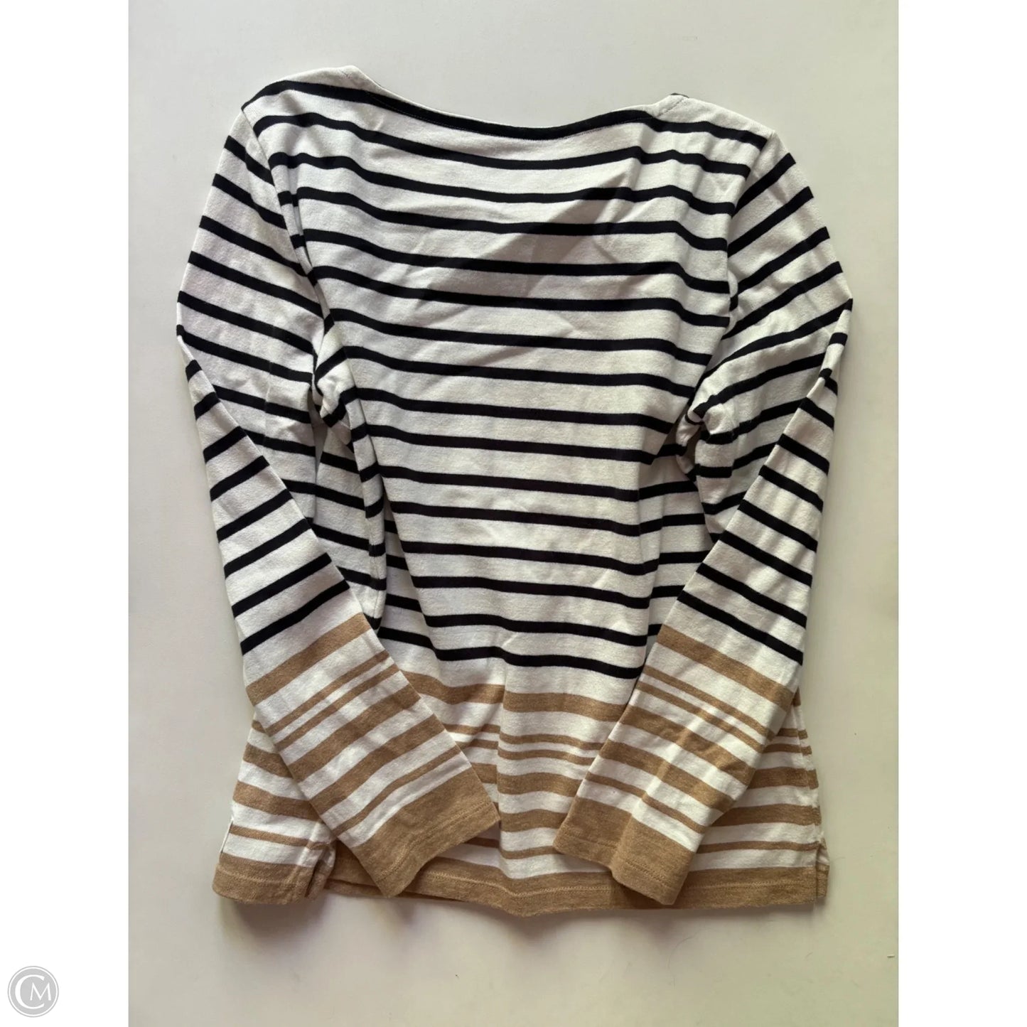Top Long Sleeve By Talbots In Striped Pattern, Size: Lp