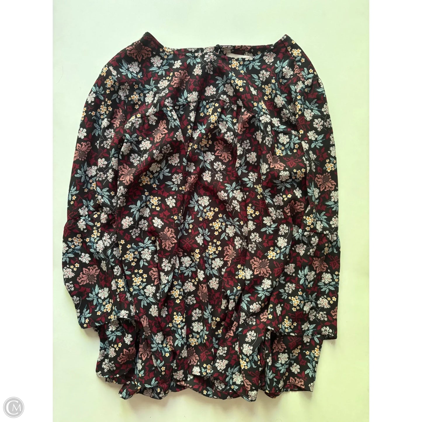 Blouse Long Sleeve By Loft In Floral Print, Size: L