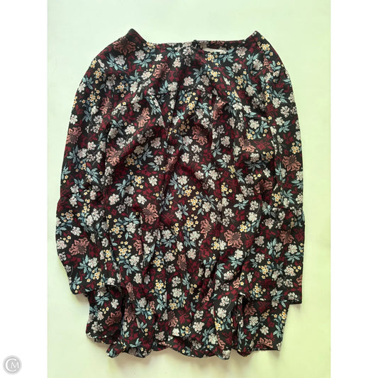 Blouse Long Sleeve By Loft In Floral Print, Size: L