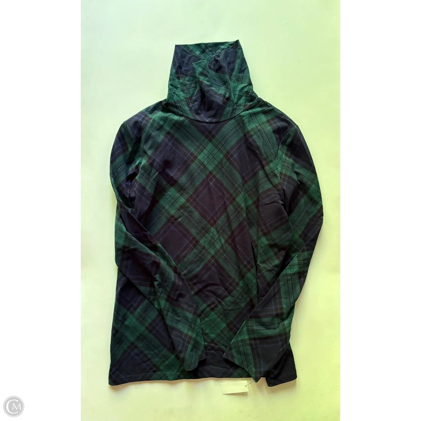 Top Long Sleeve By Talbots In Plaid Pattern, Size: L