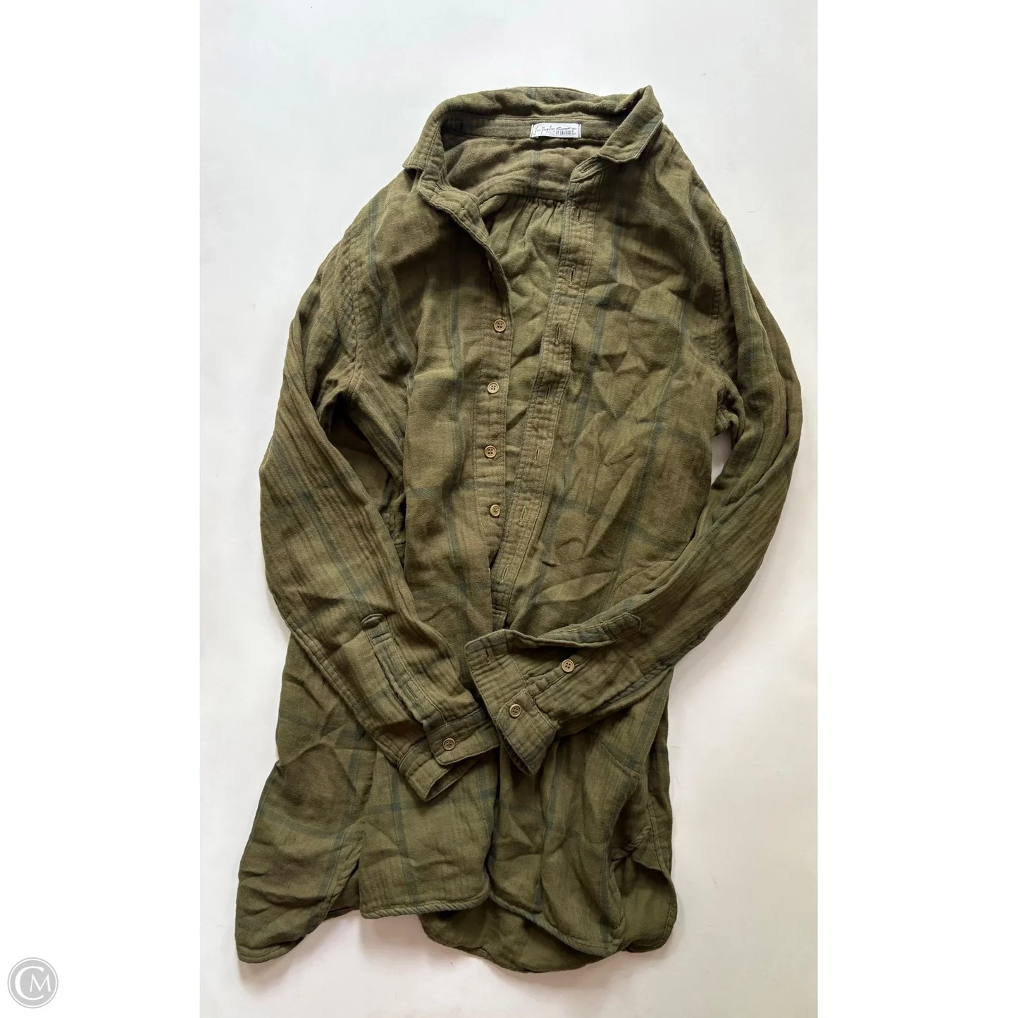 Top Long Sleeve By Free People In Plaid Pattern, Size: Xs