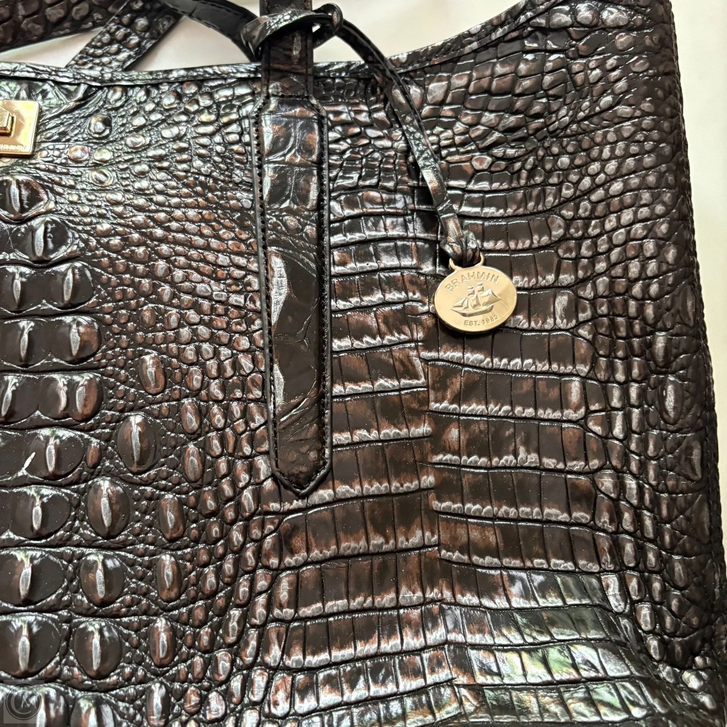 Handbag Designer By Brahmin, Size: Large