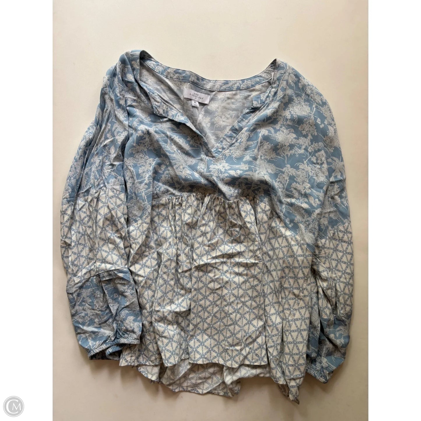 Top Long Sleeve By New Directions In Blue, Size: Xl