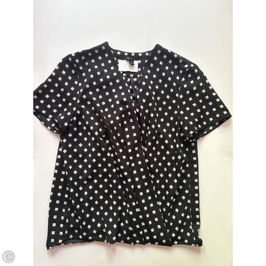 Blouse Short Sleeve By Ann Taylor In Black, Size: S