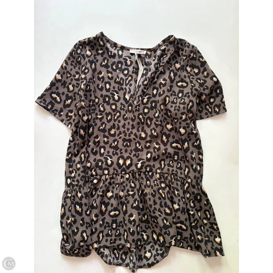 Top Short Sleeve By Caramel In Animal Print, Size: S