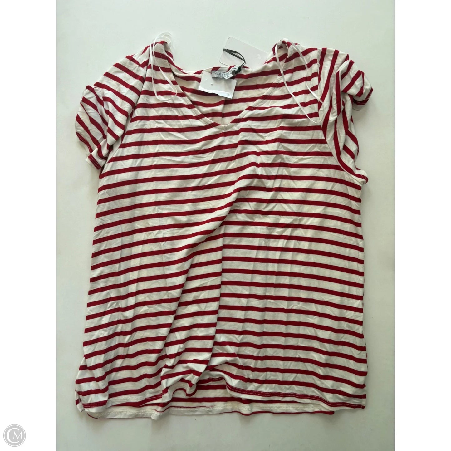 Top Short Sleeve By Green Envelope In Striped Pattern, Size: 1x