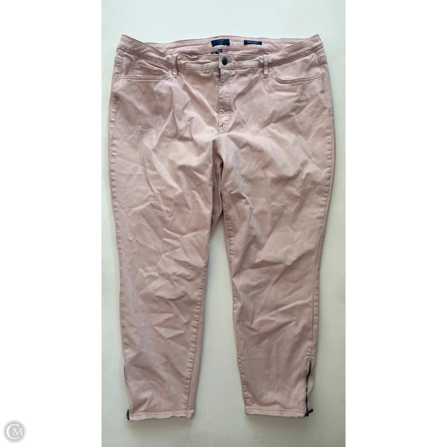 Jeans Straight By Kaari Blue In Peach, Size: 22