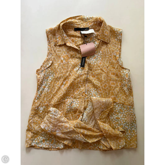 Top Sleeveless By Harve Bernard In Yellow, Size: M