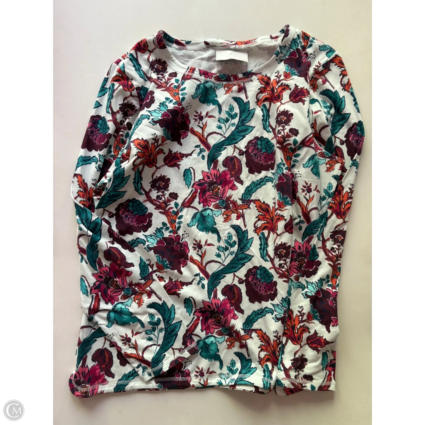 Top Long Sleeve By Talbots In Floral Print, Size: Xl