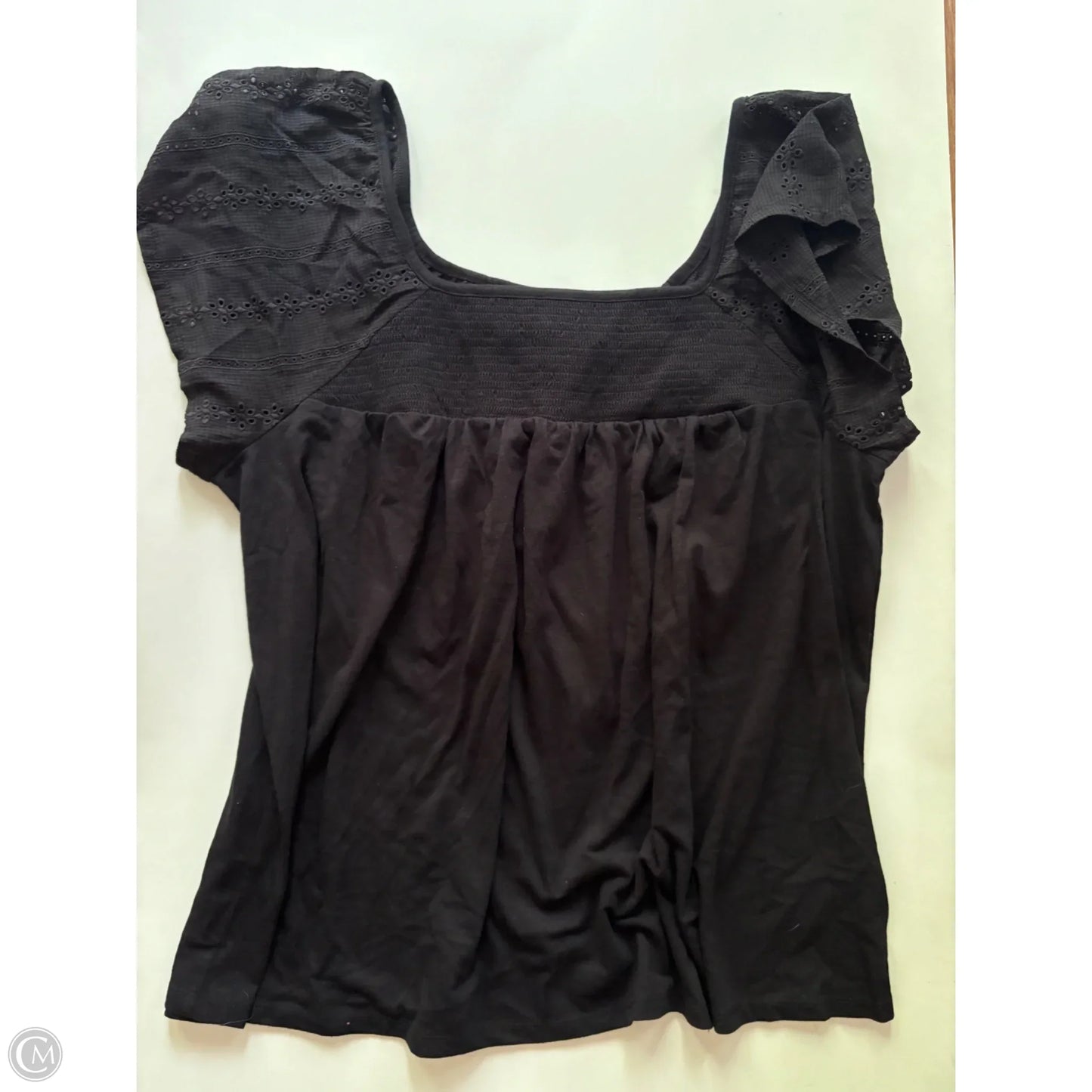 Top Short Sleeve By Lane Bryant In Black, Size: 1x