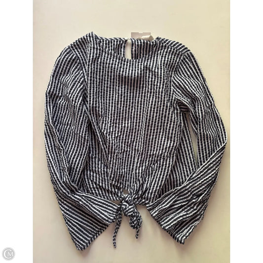 Blouse Long Sleeve By H&m In Striped Pattern, Size: M