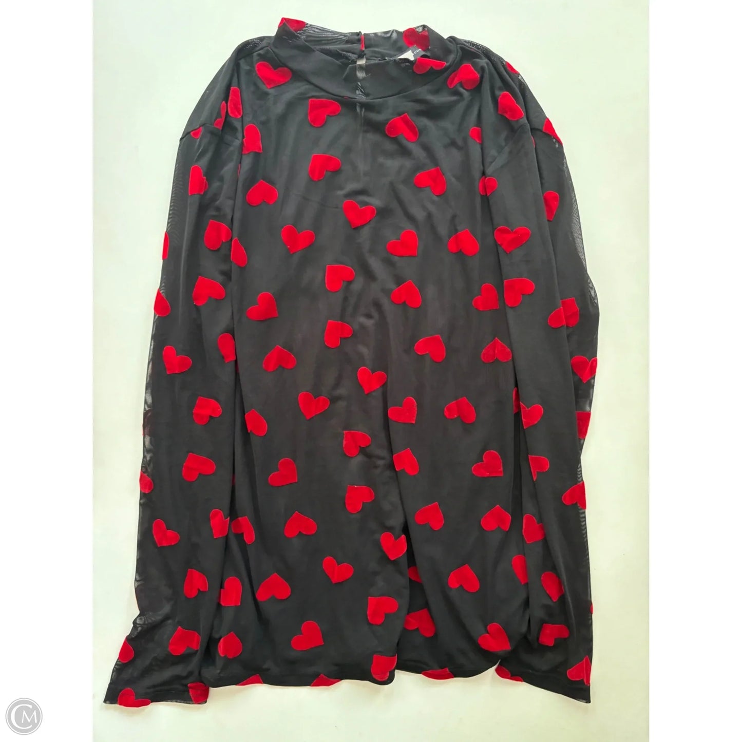 Blouse Long Sleeve By New York And Co In Black & Red, Size: 2x