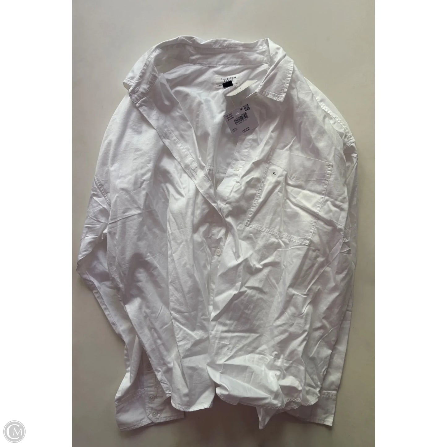 Top Long Sleeve By American Eagle In White, Size: Xl