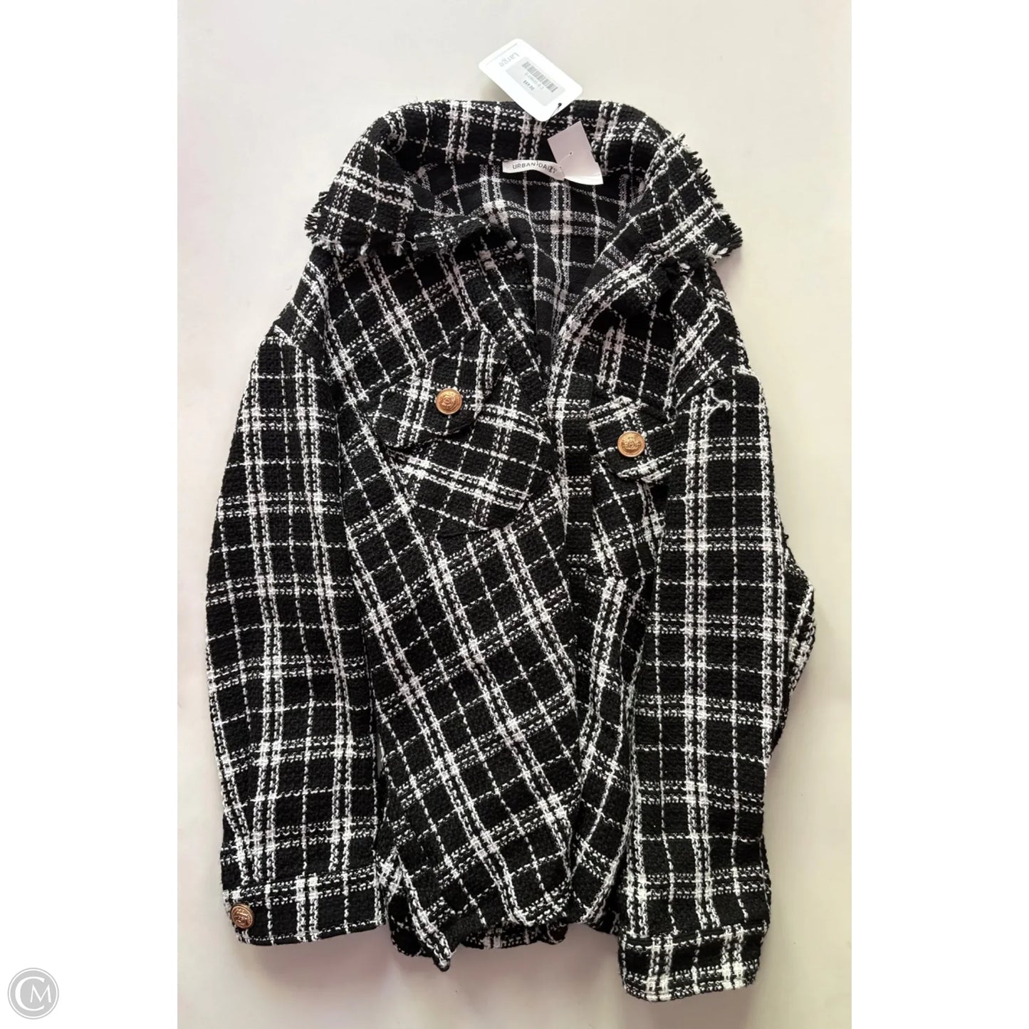 Jacket Faux Fur & Sherpa By UrbanDaisy In Plaid Pattern, Size: L