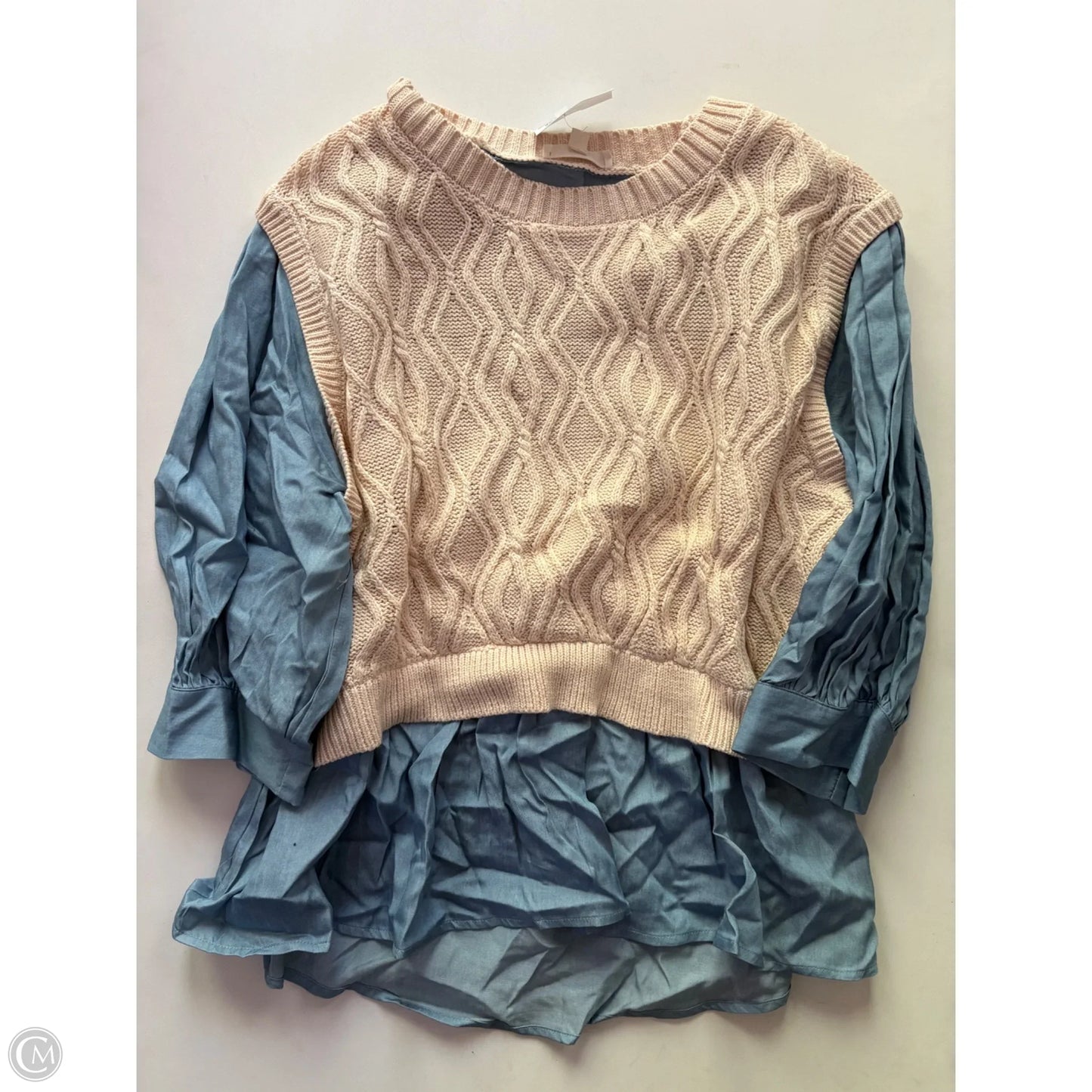 Top Long Sleeve By Entro In Cream, Size: M