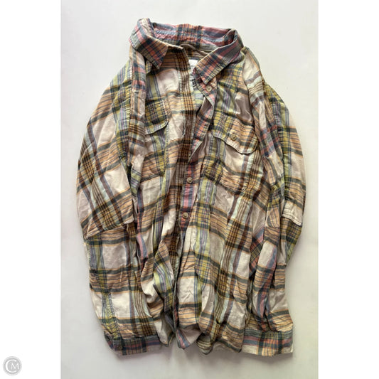 Top Long Sleeve By American Eagle In Plaid Pattern, Size: Xl