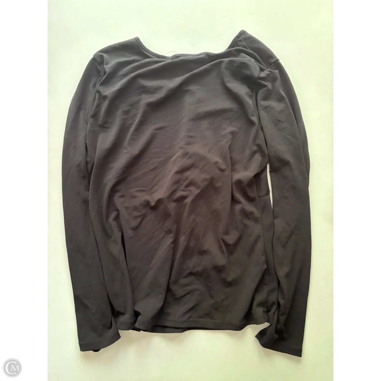Top Long Sleeve By Adrienne Vittadini In Black, Size: M