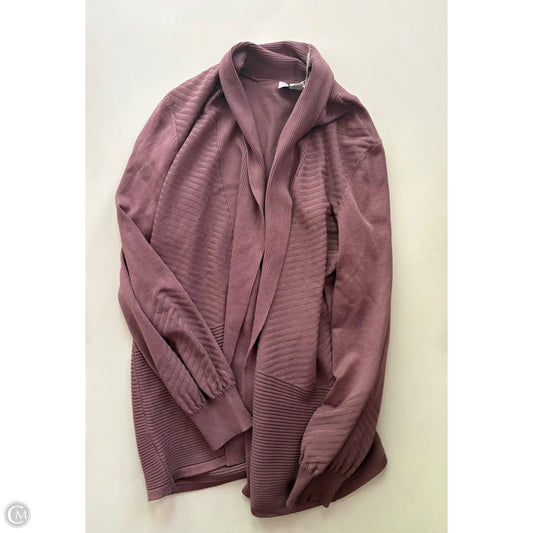 Sweater Cardigan By Liz Claiborne In Purple, Size: L