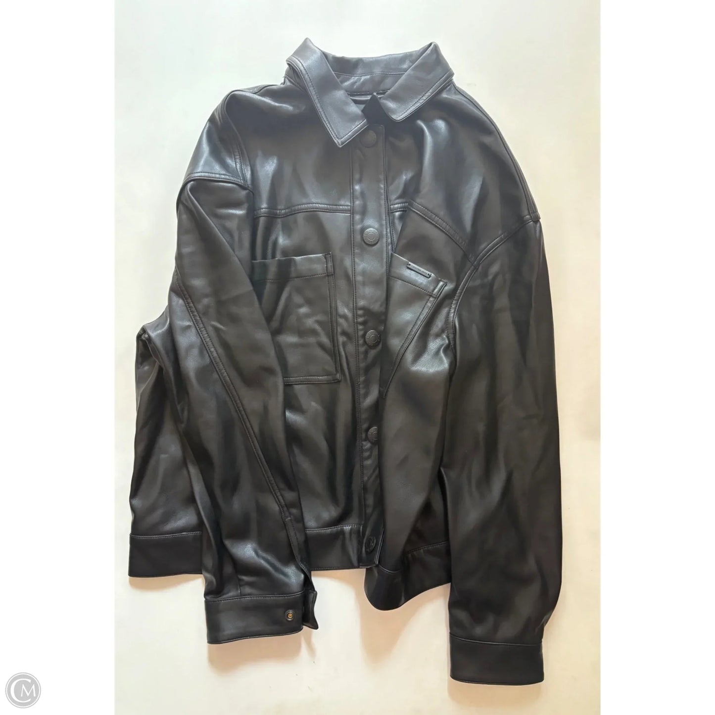Jacket Moto By Calvin Klein In Black, Size: Xl
