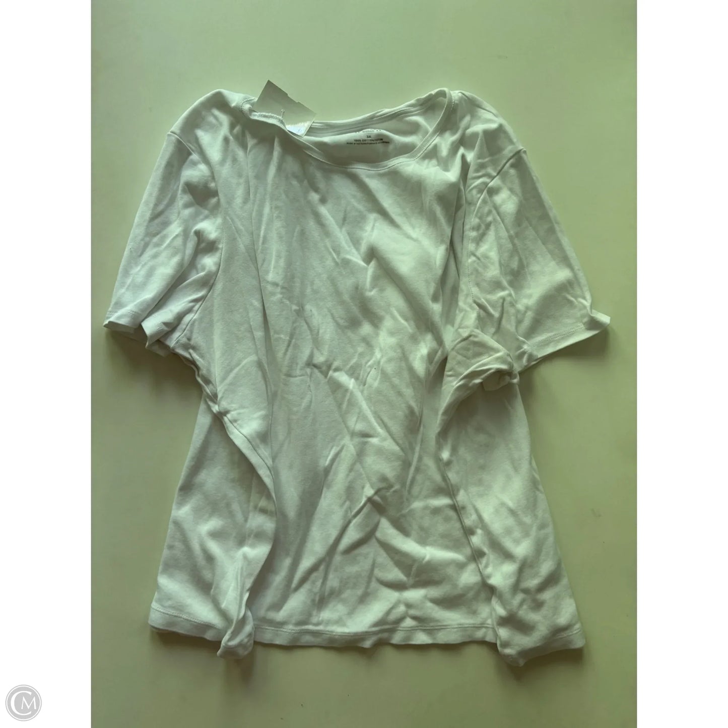 Top Short Sleeve By Talbots In White, Size: 3x