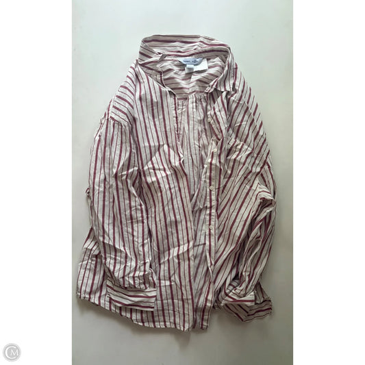 Top Long Sleeve By Ava & Viv In Striped Pattern, Size: 2x