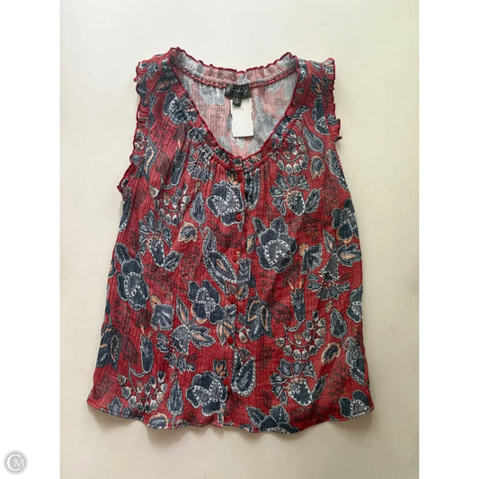 Top Sleeveless By Wonderly In Floral Print, Size: S