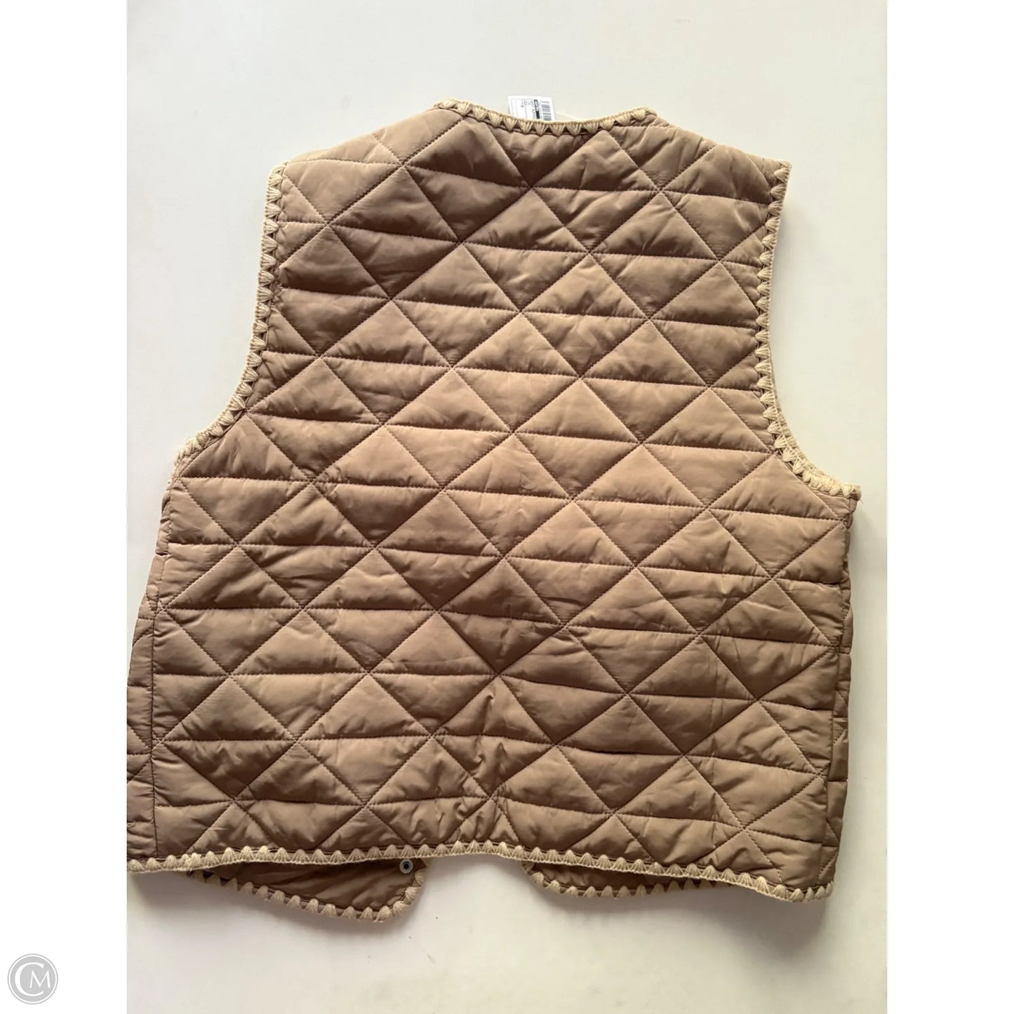 Vest Puffer & Quilted By Entro In Tan, Size: M