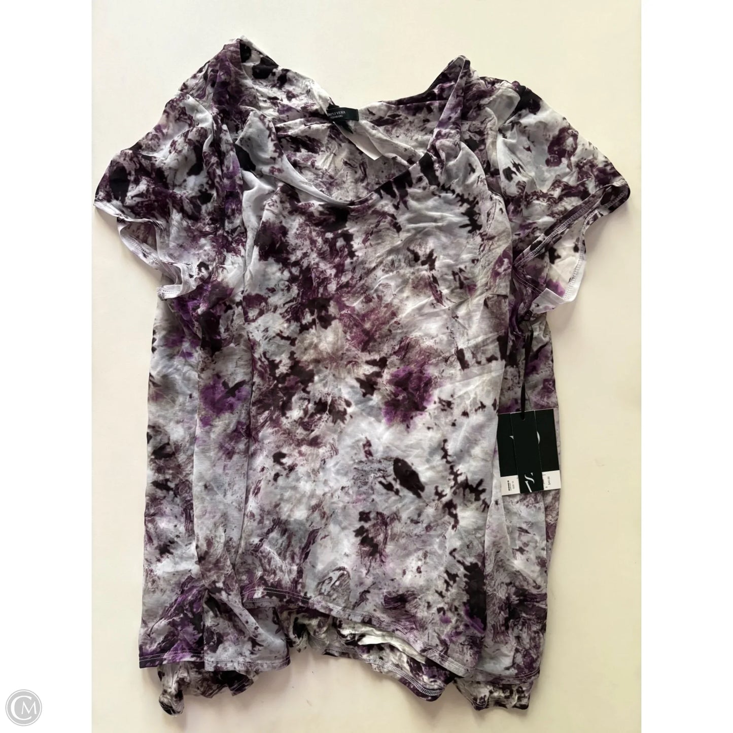 Blouse Short Sleeve By Simply Vera In Purple, Size: 1x